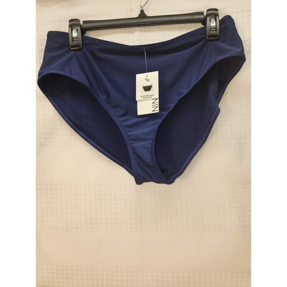 Nine West Bikini Bottom Womens XL Blue Contemporary Coverage Swimwear Solid